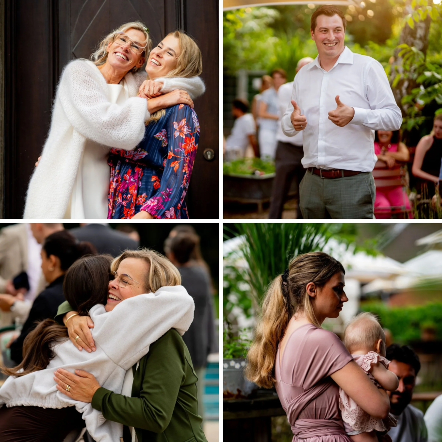 Collage verschiedener Hochzeitsbilder.