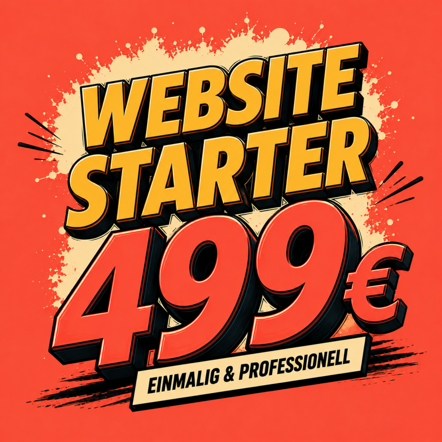 Website Starter für 499 €, einmalig und professionell.